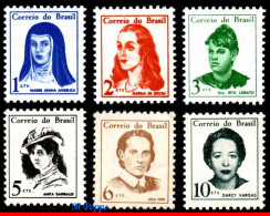 Ref. BR-1036-41 BRAZIL 1967 - 1969 - FAMOUS WOMEN,SET COMPLETE MNH, FAMOUS PEOPLE 6V Sc# 1036-1041 - Nuevos