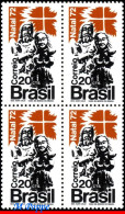Ref. BR-1267-Q BRAZIL 1972 - HOLY FAMILY, RELIGION,MI# 1351, LUMINESCENT BLOCK MNH, CHRISTMAS 4V Sc# 1267 - Blocchi & Foglietti