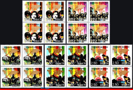 Ref. BR-1344-48-Q BRAZIL 1974 - ETHNIC AND MIGRATION,MI# 1431-35, BLOCKS MNH, CUSTOMS AND TRADITIONS 20V Sc# 1344-1348 - Hojas Bloque