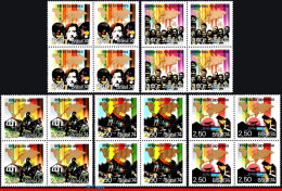 Ref. BR-1344-48-Q BRAZIL 1974 - ETHNIC AND MIGRATION,MI# 1431-35, BLOCKS MNH, CUSTOMS AND TRADITIONS 20V Sc# 1344-1348 - Blocks & Sheetlets