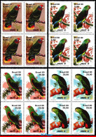 Ref. BR-1715-18-Q BRAZIL 1980 - PARROTS, LUBRAPEX 80PHILATELIC EXHIBITION, BLOCKS MNH, BIRDS 16V Sc# 1715-1718 - Blocks & Sheetlets