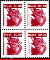 Ref. BR-1935-Q BRAZIL 1984 - ECONOMIC RESOURCES,BRAZIL NUTS, BLOCK MNH, FRUITS 4V Sc# 1935 - Blocks & Kleinbögen