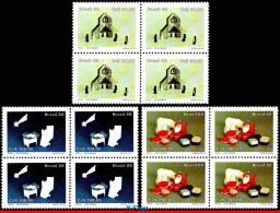 Ref. BR-2153-55-Q BRAZIL 1988 - RELIGION, ORIGAMI ART,MI# 2271-73, BLOCKS MNH, CHRISTMAS 12V Sc# 2153-2155 - Blocchi & Foglietti