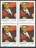 Ref. BR-2227-Q BRAZIL 1989 - YELLOW MAN, BY ANITAMALFATTI, MI# 2336, BLOCK MNH, PAINTINGS 4V Sc# 2227 - Blocchi & Foglietti