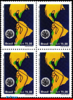 Ref. BR-2294-Q BRAZIL 1990 - ORGANIZATION OF AMERICANSTATES, OAS, OEA, MI# 2392, BLOCK MNH, MAPS 4V Sc# 2294 - Blocks & Kleinbögen