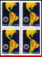 Ref. BR-2294-Q BRAZIL 1990 - ORGANIZATION OF AMERICANSTATES, OAS, OEA, MI# 2392, BLOCK MNH, MAPS 4V Sc# 2294 - Blocs-feuillets