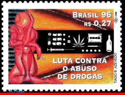 Ref. BR-2593 BRAZIL 1996 - FIGHT AGAINST DRUG ABUSE,ANTI DRUGS, MI# 2710, MNH, HEALTH 1V Sc# 2593 - Drogen