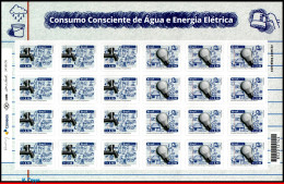 Ref. BR-V2016-07FO BRAZIL 2016 - CONSCIOUS CONSUMPTION OFWATER AND ELECTRICITY, SHEET MNH, ENVIRONMENT 24V - Blocks & Sheetlets