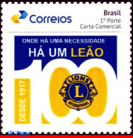 Ref. BR-V2017-24 BRAZIL 2017 - 100 YEARS OF LIONSINTERNATIONAL, PERSONALIZED MNH, LIONS 1V - Gepersonaliseerde Postzegels