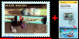 Ref. BR-V2022-10+E BRAZIL 2022 - VILLAGES AND CAICARAPOPULATIONS, BOATS, MNH + BROCHURE, FISH 1V - Ungebraucht