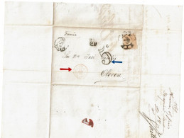 REF CTN 86/C  ESPAGNE LETTRE CLASSIQUE HUESCA / OLORON JUIN 1869 - Storia Postale