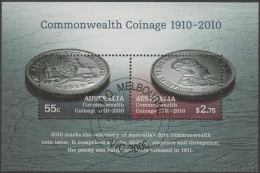 AUSTRALIA - USED 2010 $3.30 Australia Commonwealth Coinage Souvenir Sheet - Used Stamps