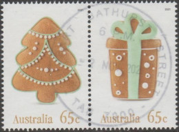 AUSTRALIA - USED 2021 $1.30 Secular Christmas Se-tenant Pair - Tree And Gift - Usados