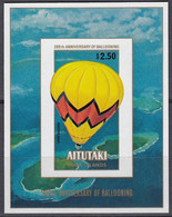 AITUTAKI 1983 Manned Flight Bicentenary, IMPERFORATE M/S MNH - Aitutaki