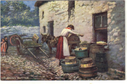 Ireland - Churning Butter Donkey, Rural, Farming, Irish Life, Tuck - Autres & Non Classés