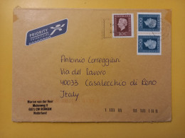 2005 BUSTA COVER PAESI BASSI OLANDA NEDERLAND BOLLO QUEEN JULIANA OBLITERE'  ETICHETTA FOR ITALY - Lettres & Documents