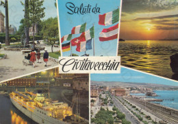 CARTOLINA  CIVITAVECCHIA,LAZIO-SALUTI DA CIVITAVECCHIA-STORIA,MEMORIA,CULTURA,RELIGIONE,BELLA ITALIA,VIAGGIATA 1972 - Civitavecchia