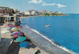 CARTOLINA  CIVITAVECCHIA-SANT'AGOSTINO,LAZIO-LA SPIAGGIA-MARE,ESTATE,VACANZA,LUNGOMARE,BARCHE A VELA,VIAGGIATA 1973 - Civitavecchia