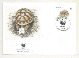 Official FDC, WWF, TORTUE D'Hermann, MONACO. A, 7-11-91 - FDC