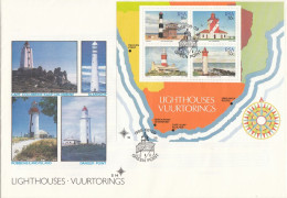 FDC SOUTH AFRICA Block 21,lighthouses - FDC