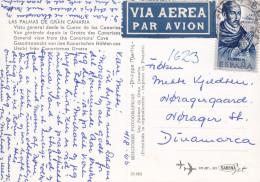 Spain PPC VIA AEREA Par Avion Label Las Palmas De Gran Canaria 1965 NØRAGER St. Denmark (2 Scans) - Lettres & Documents