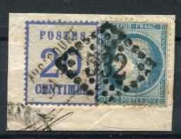 !!! ALSACE LORRAINE, FRAGMENT MIXTE OBLITERE GC 532 AVRICOURT (MOSELLE) - Used Stamps