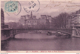 D75  PARIS Hôtel De Ville Et Pont St Louis - Ponts