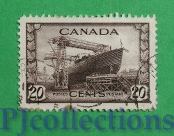 S361- CANADA 1942 CANTIERE NAVALE - SHIPYARD 20c USATO - USED - Usados