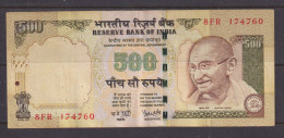 INDIA  -  2007  500 Rupees Circulated Banknote As Scans - India