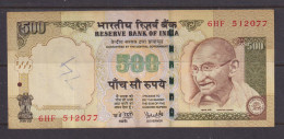INDIA  -  2008  500 Rupees Circulated Banknote As Scans - India