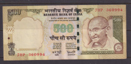INDIA  -  2008  500 Rupees Circulated Banknote As Scans - India