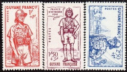 Détail De La Série Défense De L'Empire * Guyane N° 169 à 171 - 1941 Défense De L'Empire