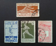 1940 Turkey 11th Balkan Athletic Games / Sports Complete Set Of 4 Postally Used Values - Gebraucht