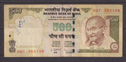 INDIA  -  2010  500 Rupees Circulated Banknote As Scans - India