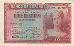 CRBS0776 BILLETE ESPAÑA 10 PESETAS EMISION 1935 MBC - 10 Peseten