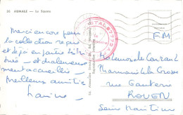 Guerre D' Algérie Poste Aux Armées 1960 Cachet Militaire Rouge Secteur Postal 87772 AFN Carte Aumale Le Square CPSM PF - Guerra De Argelia