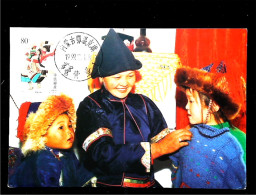 ► Costume Clothes Enfants PROVINCE De EWENKI. Chine China  Carte Maximum Card 1999 - Maximumkarten