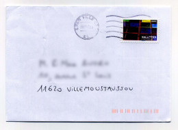 Vacances, Casiers, Couleurs. French Stamp Alone On Inland Cover From Lyon To Villemoustaussou (France, 2007) - Storia Postale