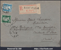 FRANCE N° 170+177 SUR LETTRE RECOMMANDEE ROCHEGOUDE DE SAINT FLOUR DU 09/07/1925 - Briefe U. Dokumente