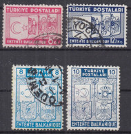 ⁕ Turkey 1937 + 1940 ⁕ Balkan Entente Mi.1014/15 & Mi.1076/77 ⁕ 4v Used - Gebraucht