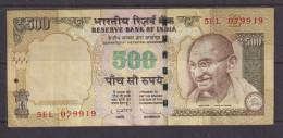 INDIA  -  2013  500 Rupees Circulated Banknote As Scans - India