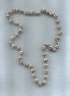De La REUNION - Très Beau Collier Ancien 44 Perles En Filigrane En Argent Sterling Victorien  55 Cm - Colliers/Chaînes