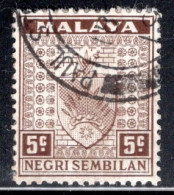 Malaysia Negri Sembilan 1935 Single 5c Stamp From The Definitive Set In Fine Used. - Negri Sembilan