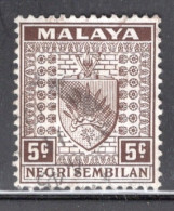 Malaysia Negri Sembilan 1935 Single 5c Stamp From The Definitive Set In Fine Used. - Negri Sembilan