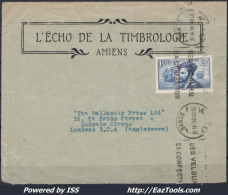 FRANCE N° 297 SEUL SUR LETTRE POUR LONDRES DE AMINES RP DU 30/08/1934 - Lettres & Documents