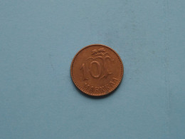 1956 H - 10 Markkaa ( Uncleaned Coin / For Grade, Please See Photo ) ! - Finland