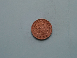 1966 - 25 Cents ( Uncleaned Coin / For Grade, Please See Photo ) ! - Seychellen