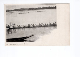 Indochine LAOS Pirogue De Course TB Voir Cachet Et Timbre Au Dos Colonies Françaises 2 Scans - Laos