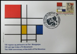 NORTH MACEDONIA 2022 - 150th ANNIVERSARY OF THE BIRTH OF PIET MONDRIAN FDC - Macedonia