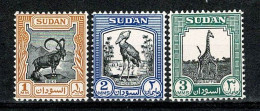 Sudan 1951 - Yv. 96/98**, SG 121/23**, Sc. 98/100**, MNH - Sudan (1954-...)